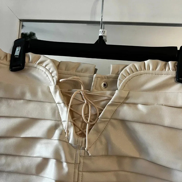 For Love and Lemons Lace Up Mini Skirt Size Small Color Cream - Picture 5 of 7
